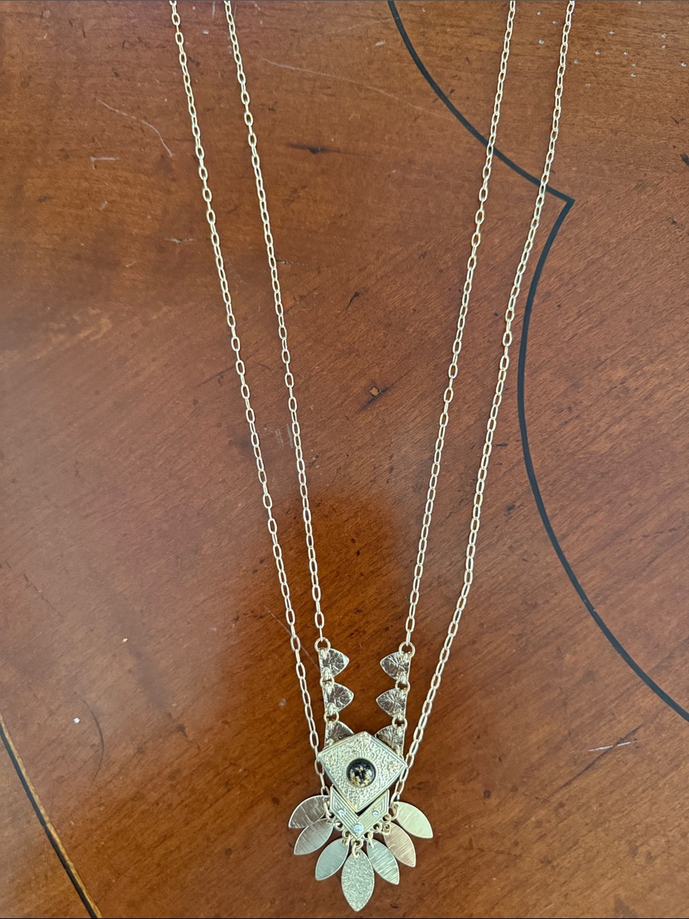 Gold-Tone Boho Geometric Statement Necklace from Anthropologie!!🔥🔥🔥 - Picture 4 of 16